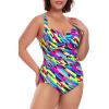 Ocean Blues Women’s Plus Size One Piece Bathing Suit Tummy Control One Piece Swimsuit