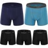 Ocean Blues Soft Breathable Men’s Boxer Briefs 5 Pack Men’s Underwear Comfortable Choice for Daily Wear(Black/Navy Blue/Blue)
