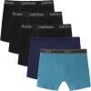 Ocean Blues Soft Breathable Men’s Boxer Briefs 5 Pack Men’s Underwear Comfortable Choice for Daily Wear(Black/Navy Blue/Blue)