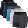 Ocean Blues Soft Breathable Men’s Boxer Briefs 5 Pack Men’s Underwear Comfortable Choice for Daily Wear(Black/Navy Blue/Blue/Light Grey/Dark Grey)