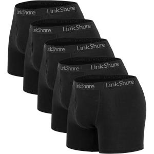 Ocean Blues Soft Breathable Men’s Boxer Briefs 5 Pack Men’s Underwear Comfortable Choice for Daily Wear(Black)