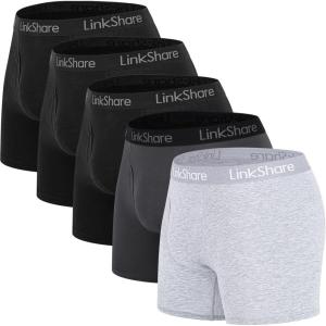Ocean Blues Soft Breathable Men’s Boxer Briefs 5 Pack Men’s Underwear Comfortable Choice for Daily Wear(Black/Light Grey/Dark Grey)