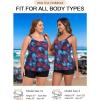 Ocean Blues Women’s Tankini Swimsuits Two Piece Bathing Suits Loose Fit Tank Top with Boyshorts(Jungle+black)