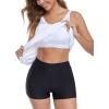 Ocean Blues Women’s High Neckline Tankini Sets Tummy Control Two Piece Bathing Suits Loose Fit Swim Tank Top with Boyshorts(White and Black)