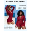 Ocean Blues Women’s Long Sleeve One Piece Bathing Suit Athletic Boyleg One Piece Swimsuit UPF 50+ Sun Protection Rash Guard(Wine Red)