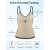 Ocean Blues Women’s Retro Tankini Swimsuit Shirring Tummy Control Tankini Top Only(Dark Green)